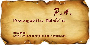 Pozsegovits Abbás névjegykártya